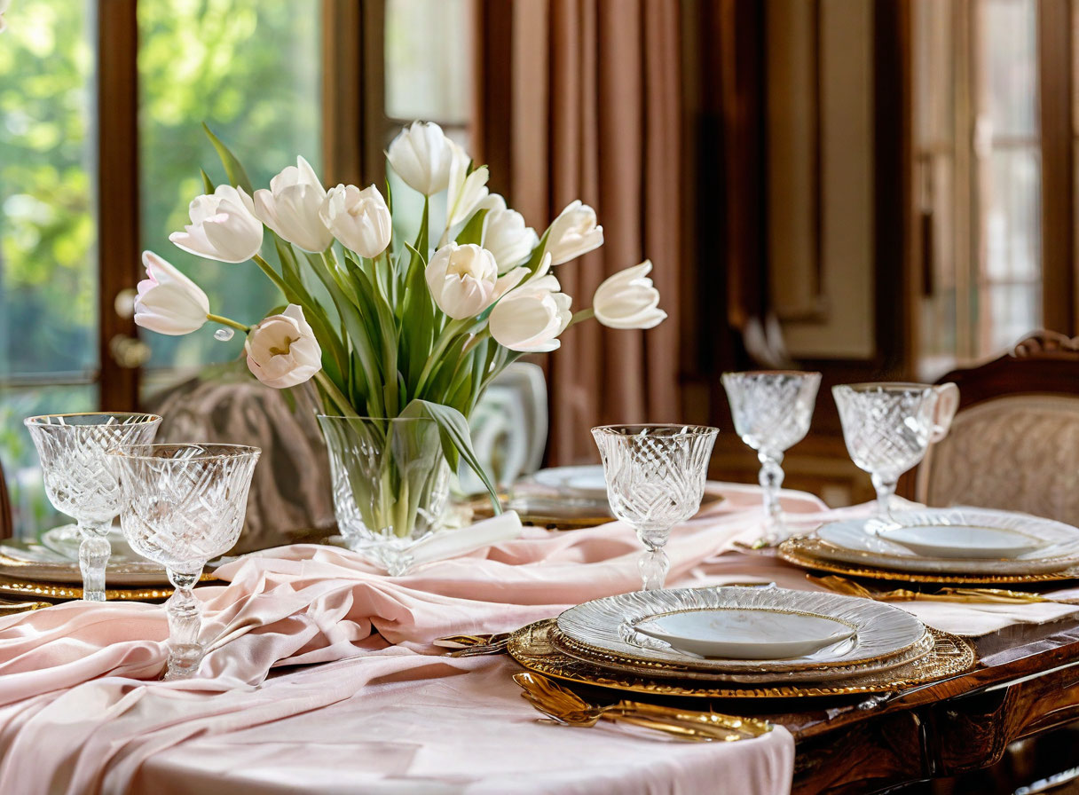 Сервировка стола на 8 марта: весенний tablescape