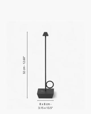 картинка Лампа настольная Broggi Bugia беспроводная, черная 32 см